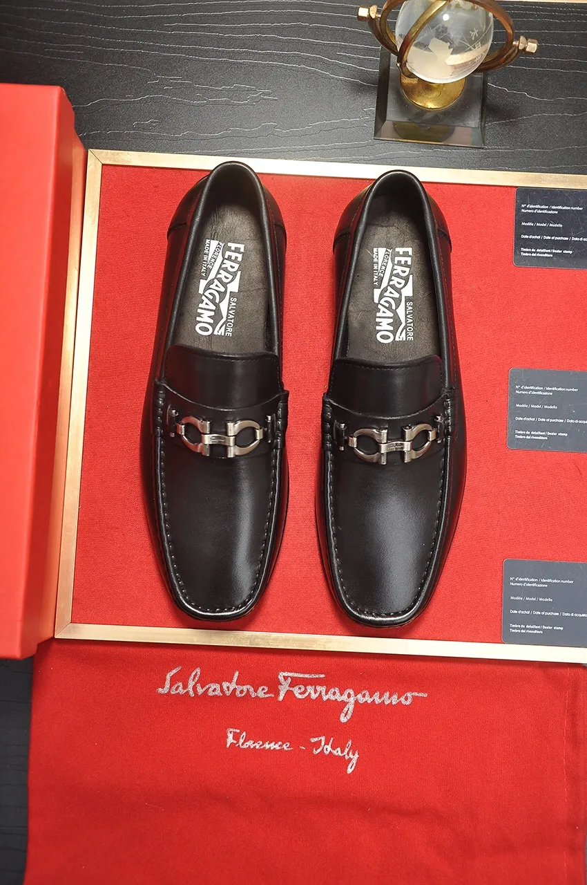 Men's shoes 💰480💶 [Ferragamo/Ferragamo] The latest model in the counter. Original imported open-sided fine cowhide hand-woven + imported 🐂 cowhide + original luxury metal buckle + original combination outsole. No pressure in comparison 38--44🎉